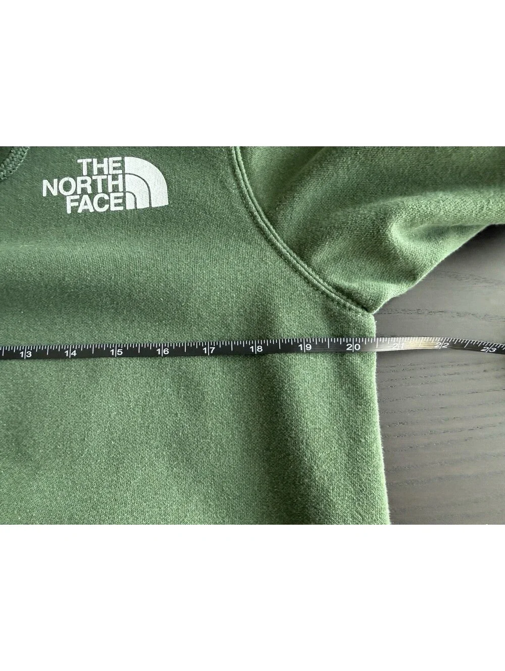The North Face Hoodie Mens Small Green Hooded Sweatshirt Pullover Fleece Logo